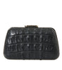Balenciaga Black Exotic Skin Leather Shoulder Crossbody Box Clutch Bag