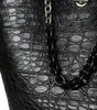 Balenciaga Black Exotic Skin Leather Maxi Bucket Tote Purse Bag