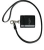 Étui pour Airpods Dolce &amp; Gabbana avec bracelet en cuir noir et logo en métal argenté imprimé
