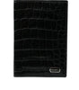 Porte-passeport long à deux volets en cuir exotique noir Dolce &amp; Gabbana