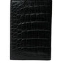 Porte-passeport long à deux volets en cuir exotique noir Dolce &amp; Gabbana