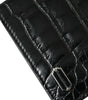 Porte-passeport long à deux volets en cuir exotique noir Dolce &amp; Gabbana