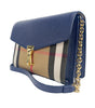 Burberry Macken Small Regency Blue House Check Leather Crossbody Bag