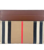 Burberry Sandon Tan Canvas Check Printed Leather Slim Card Case Wallet