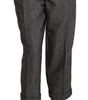 Dolce & Gabbana Gray Wool Pleated Cropped Trouser Pants