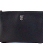 Burberry Peyton Monogram Black Leather Pouch Crossbody Bag Purse