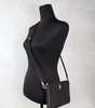 Burberry Peyton Monogram Black Leather Pouch Crossbody Bag Purse