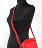Burberry Small Branded Bright Red Grainy Leather Camera Crossbody Bag