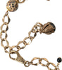 Dolce & Gabbana Gold Brass Leopard Fur Pearl Collier Chain Belt