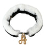 Dolce & Gabbana Black White Lapin Fur Accessory Shoulder Strap
