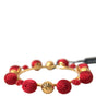 Dolce & Gabbana Gold Brass Red RUNWAY Sicilia Natale Roses Bracelet