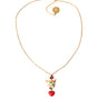 Dolce &amp; Gabbana Gold Brass Chain Dog Heart Pendant Charm Necklace