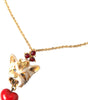 Dolce &amp; Gabbana Gold Brass Chain Dog Heart Pendant Charm Necklace