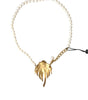 Dolce & Gabbana Gold Brass Crystal Pearl Tree Pendant Charm Necklace