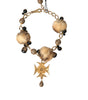 Dolce & Gabbana Gold Black Crystals Lapin Fur Filigree Chocker Necklace