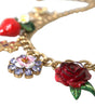 Dolce &amp; Gabbana Gold Chain Rose Cross Strawberry Star Pendant Necklace