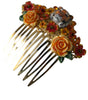 Dolce & Gabbana Gold Brass Crystal Leopard Floral Hair Comb