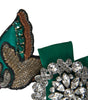 Dolce & Gabbana Green Satin Bird Crystal Women Hair Clip