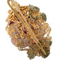 Dolce & Gabbana Gold Brass Floral Crystal Sequined Hair Clip