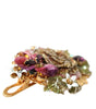 Dolce & Gabbana Gold Brass Floral Crystal Sequined Hair Clip