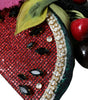 Dolce & Gabbana Red Watermelon Cherry Crystal Hairband Statement Diadem