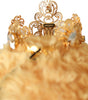 Dolce & Gabbana Brown Teddy Bear Gold Crystal Crown Hair Band Diadem