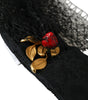 Dolce & Gabbana Black Strawberry Sicily Crystal Mesh Net Headband Diadem