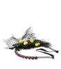 Dolce & Gabbana Black Lemons Sicily Purple Crystal Net Headband Diadem