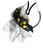 Dolce & Gabbana Black Lemons Sicily Purple Crystal Net Headband Diadem