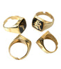 Dolce & Gabbana Gold Brass KING Enamel Set of 4 Ring