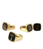 Dolce & Gabbana Gold Brass KING Enamel Set of 4 Ring