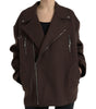 Dolce & Gabbana Brown Coat Short Biker Wool Jacket