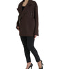 Dolce & Gabbana Brown Coat Short Biker Wool Jacket