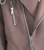 Dolce & Gabbana Brown Coat Short Biker Wool Jacket