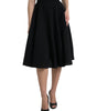 Dolce & Gabbana Black High Waist A-line Knee Length Skirt