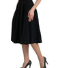 Dolce & Gabbana Black High Waist A-line Knee Length Skirt