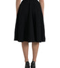 Dolce & Gabbana Black High Waist A-line Knee Length Skirt