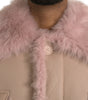 Dolce & Gabbana Beige Pink Lamb Leather Shearling Coat Jacket