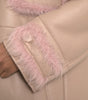 Dolce & Gabbana Beige Pink Lamb Leather Shearling Coat Jacket