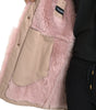 Dolce & Gabbana Beige Pink Lamb Leather Shearling Coat Jacket