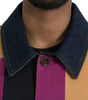 Dolce & Gabbana Multicolor Patchwork Cotton Collared Jacket