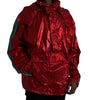 Dolce & Gabbana Red Nylon Hooded Pullover Sweatshirt Jacket