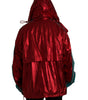 Dolce & Gabbana Red Nylon Hooded Pullover Sweatshirt Jacket