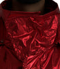 Dolce & Gabbana Red Nylon Hooded Pullover Sweatshirt Jacket