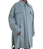 Dolce & Gabbana Light Blue Wool Button Trench Coat Jacket