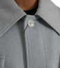 Dolce & Gabbana Light Blue Wool Button Trench Coat Jacket