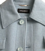 Dolce & Gabbana Light Blue Wool Button Trench Coat Jacket