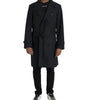 Dolce & Gabbana Black Double Breasted Trench Coat Jacket