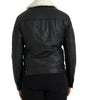 Dolce & Gabbana Black Leather Fur Collar Biker Coat Jacket