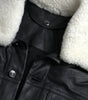 Dolce & Gabbana Black Leather Fur Collar Biker Coat Jacket